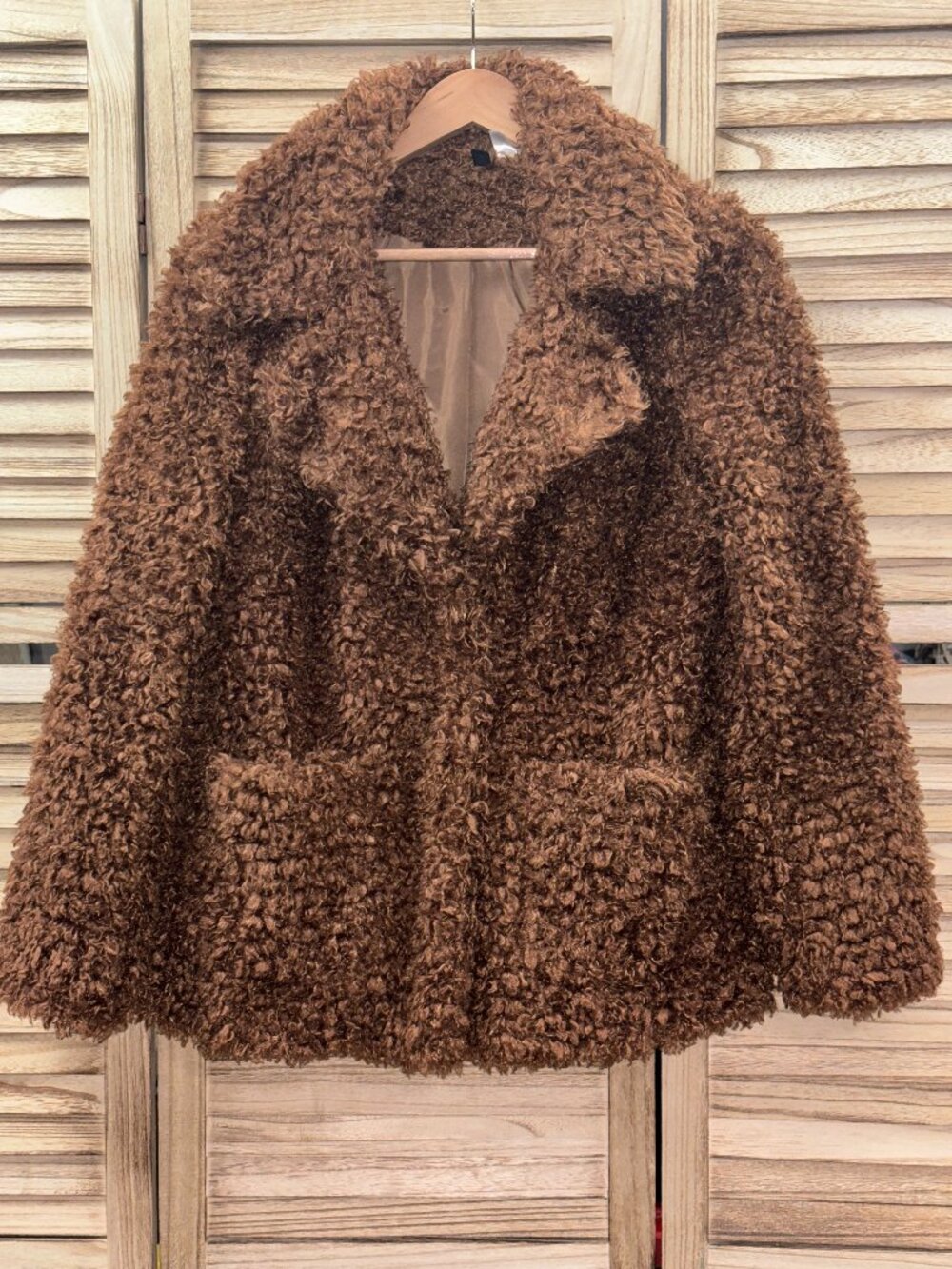 Divided H&M Brown Teddy Fleece Blazer Jacket XS